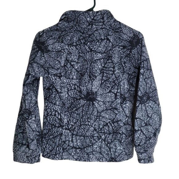 Columbia Fleece‎ Jacket Full Zip Gray Floral Warm Womens Medium Winter Fall - Picture 4 of 9